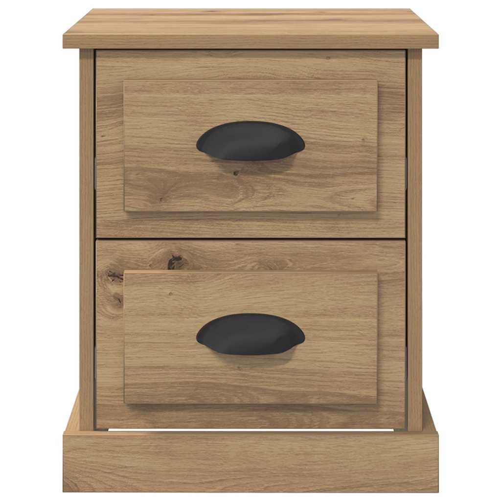 Bedside Cabinet with Drawer 2 pcs Artisan oak 39 x 39 x 47.5 cm